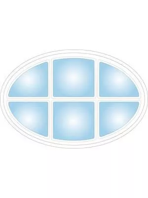 Ellips dekorfönster med spröjs - 407911060
