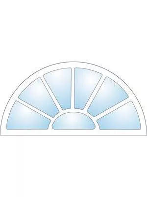 Halvrunt dekorföntser med sol-spröjs - 407911026