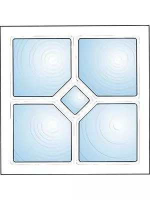 Kvadratiskt dekorfönster med romb-spröjs - 407911196