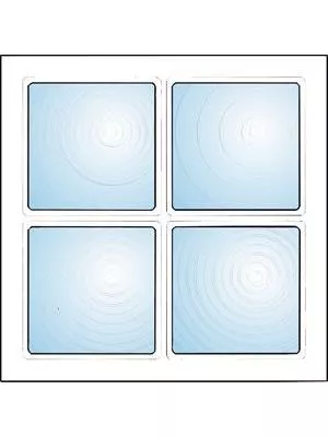 Kvadratiskt dekorfönster med spröjs - 407911188