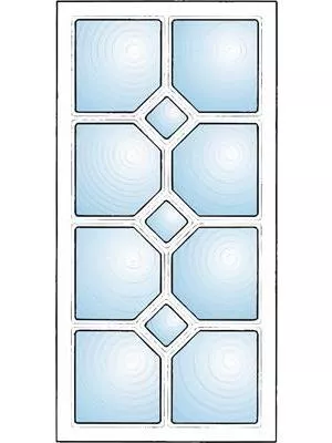 Rektangulärt dekorfönster med romb-spröjs - 407911200