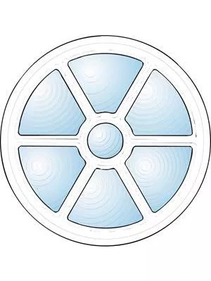 Runt dekorfönster med sol-spröjs - 407911096