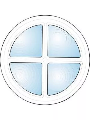 Runt dekorfönster med spröjs - 407911080
