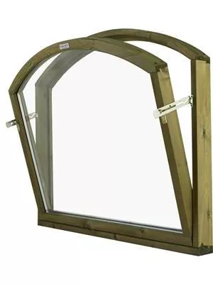 Inåtgående stallfönster med valvbåge - 502697982