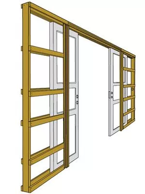 Skjutdörrskarm (pardörr) - 006060221