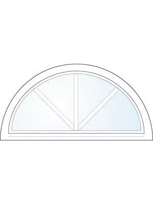 Halvrunt fönster med spröjs (2-glas) - 407911706