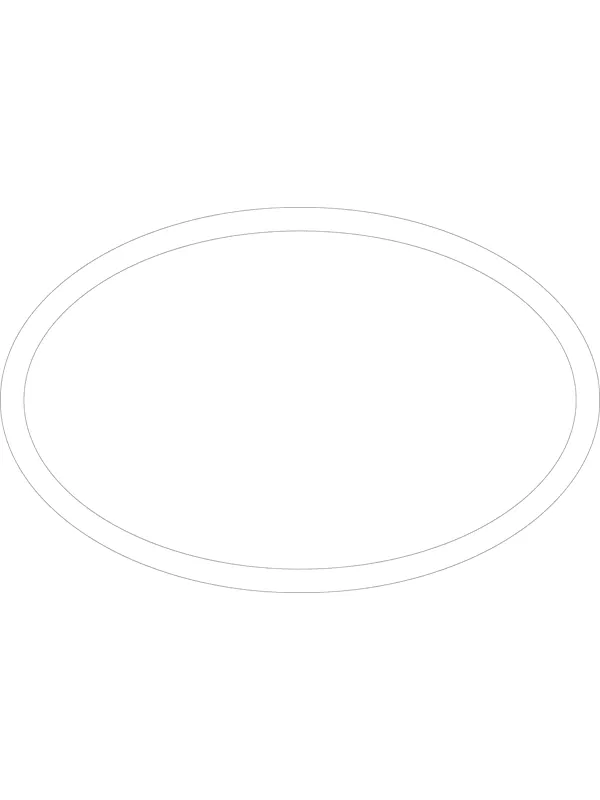 Vit, elliptisk fönsterkarm med släta ytor och mjuka kanter.