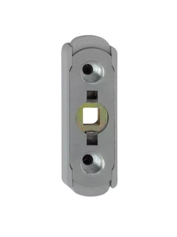 Vit barnsäkerhetsspärr för fönster med enkel design och låsmekanism.