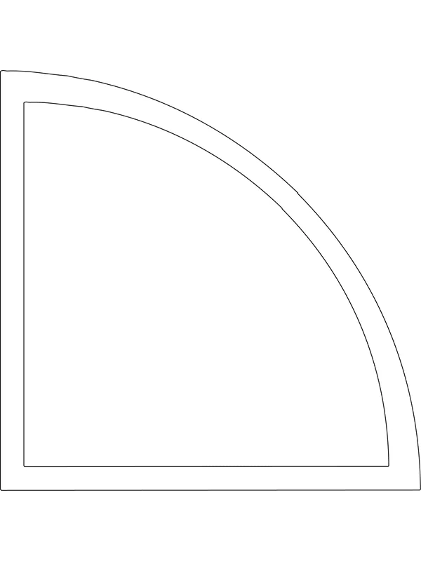 Vit kvartsrund list med slät yta och rundad kant.