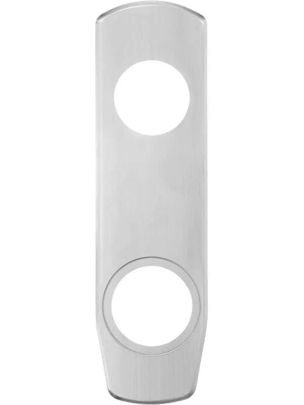 En elegant, rektangulär dörrskylt i metall med en modern design och en blank yta.