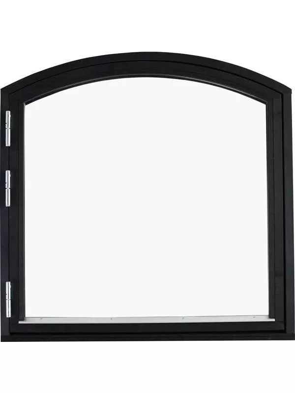 Sidohängt stallfönster med valvbåge