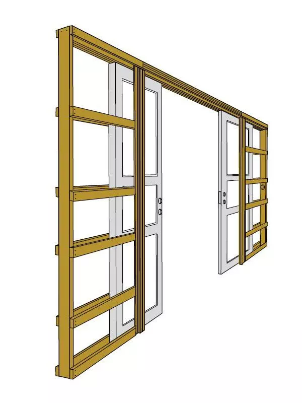 Skjutdörrskarm (pardörr)