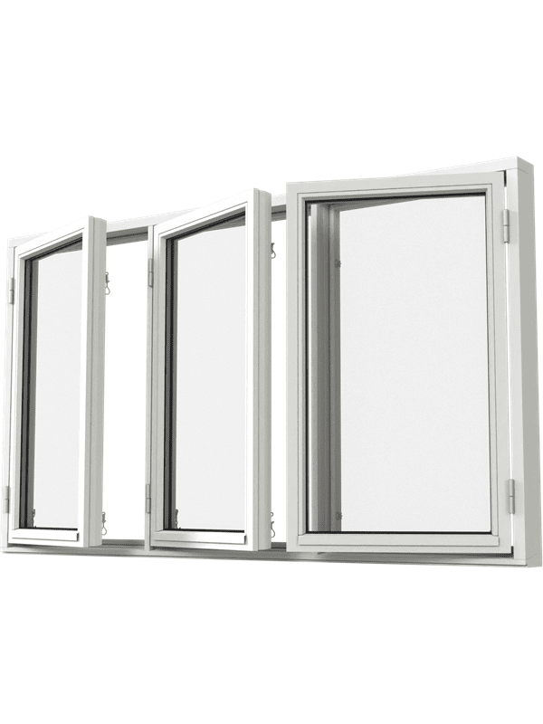Sidohängt 3-luft fönster