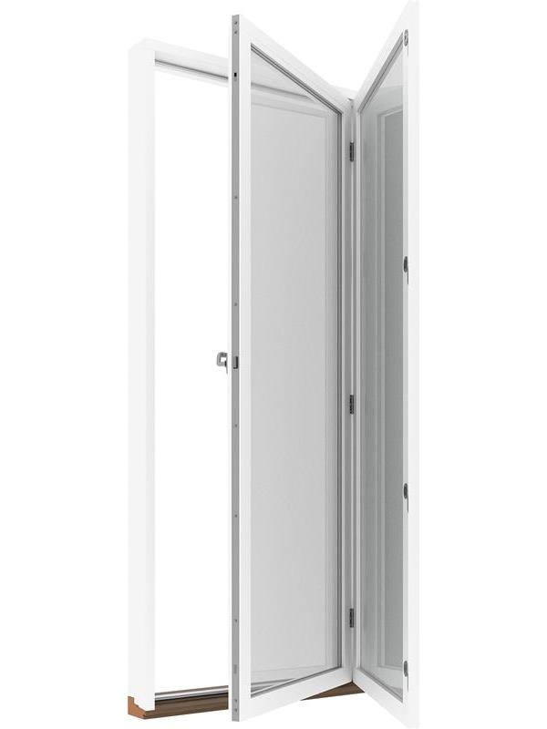 Kopplad fönsterdörr, helglasad 2+1