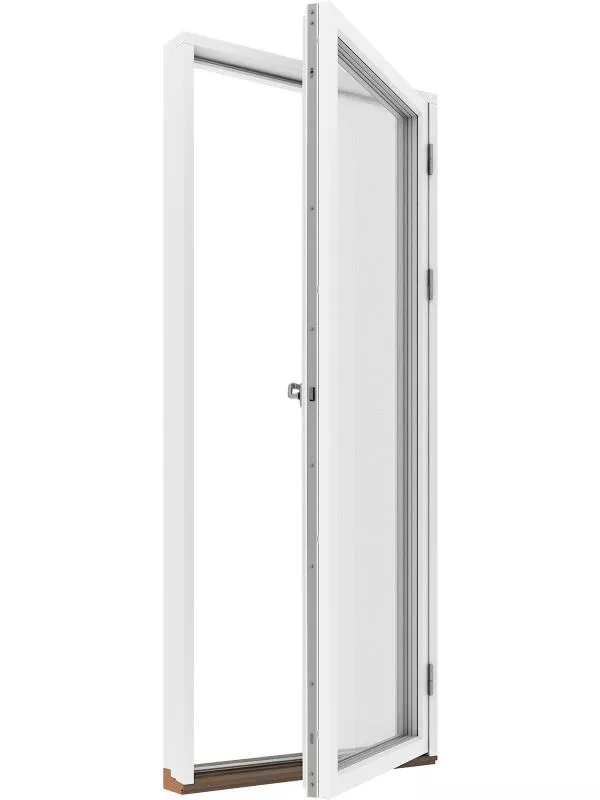 Kopplad fönsterdörr, helglasad 2+1