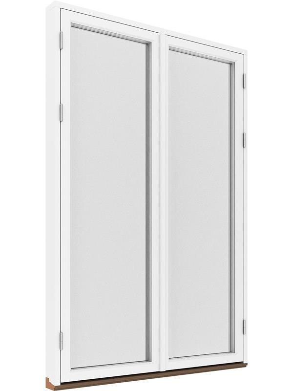 Kopplad fönsterdörr, helglasad (par) 2+1