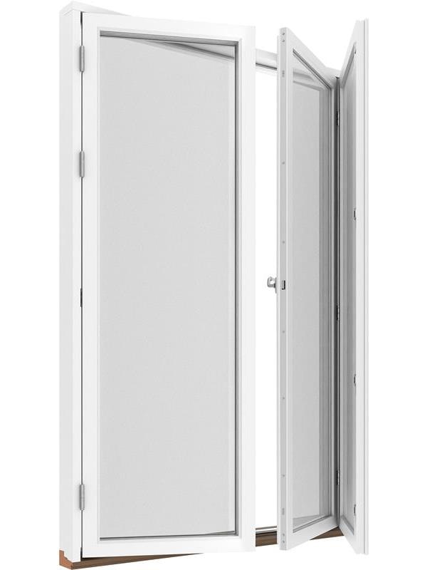 Kopplad fönsterdörr, helglasad (par) 2+1