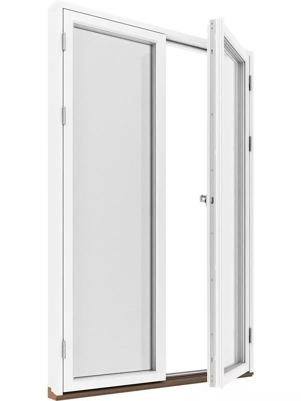 Kopplad fönsterdörr, helglasad (par) 2+1