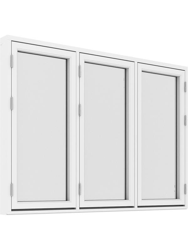 Kopplat sidohängt 3-luft fönster 2+1