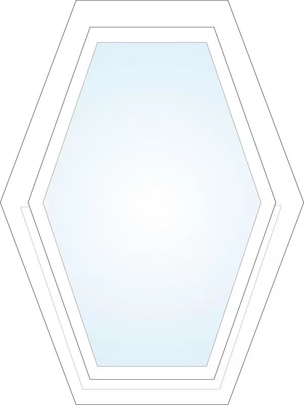 6-kants fönster Vitmålat