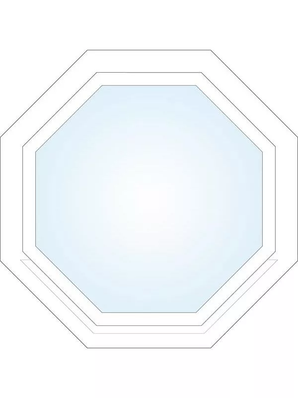 8-kants fönster Vitmålat
