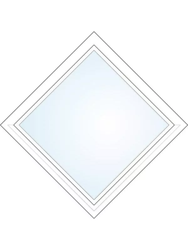 Diagonalt fönster Obehandlat