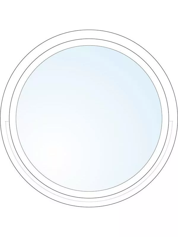 Runt inåtgående fönster