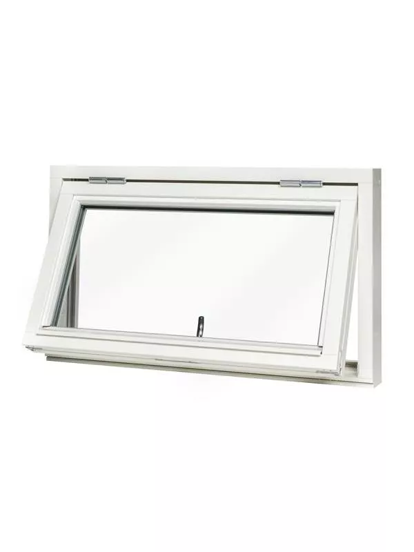 Överhängt fönster 3-glas Vitmålat