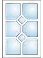 Rektangulärt dekorfönster med romb-spröjs